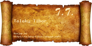 Teleky Tibor névjegykártya